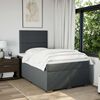 vidaXL Boxspring met matras stof donkergrijs 120x190 cm