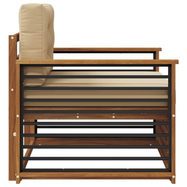 vidaXL Buiten bankenset Massief Acaciahout en Polyester Naturel