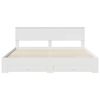 vidaXL Bedframe met hoofdeinde met lade Wit 200 x 200 cm Bewerkt hout