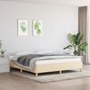 vidaXL Boxspring bed stof cr&egrave;mekleurig 180x200 cm