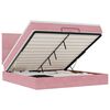 vidaXL Ottoman bed met matrassen en LED's 200x200cm fluweel roze