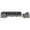 vidaXL 7-delige Loungeset met kussens poly rattan grijs
