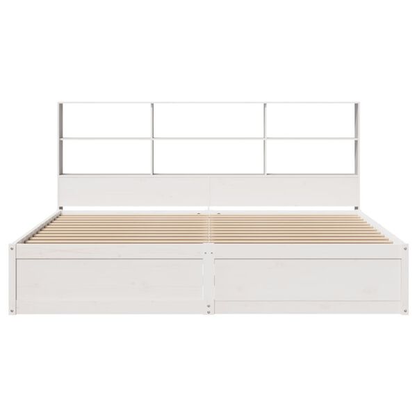 vidaXL Bedframe zonder matras massief grenenhout wit 200x200 cm