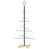 vidaXL Kerstdecoratie kerstboom met houten basis 120 cm metaal zwart