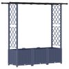 vidaXL Verhoogd Bed met Trellis en Dak Grijs 162,5 x 40 x 136 cm PP