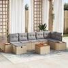 vidaXL Tuin Sofa Set met kussen 8 pcs Beige Poly riet