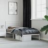 vidaXL Bedframe met hoofdbord metaal wit 107x203 cm