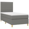 vidaXL Boxspring met matras en LED stof donkergrijs 90x190 cm