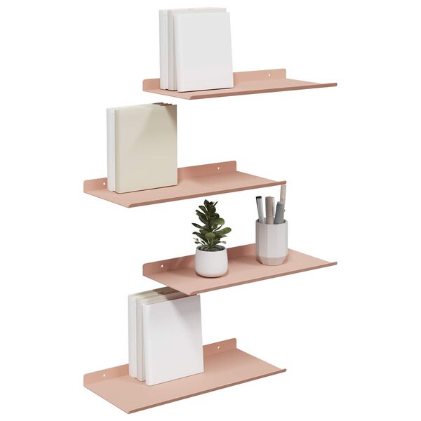 vidaXL Drijvende plank 4 pcs Roze 40 x 18 x 2,5 cm Staal