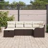 vidaXL Tuin Sofa Set met kussen met opslag 6 pcs Bruin Poly riet