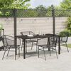 vidaXL Tuin eettafelset 5 pcs Zwart poly rattan