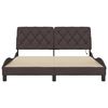 vidaXL Bedframe met LED zonder matras 160x200 cm stof donkerbruin