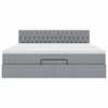 vidaXL Ottoman bed met matras 180x200cm stof lichtgrijs