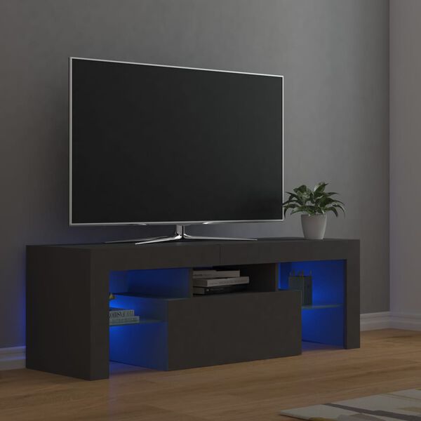 vidaXL Tv-meubel met LED-verlichting 120x35x40 cm grijs