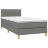 vidaXL Boxspring met matras stof donkergrijs 90x190 cm