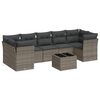 vidaXL 8-delige Loungeset met kussens poly rattan grijs
