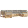 vidaXL Buiten bankenset met kussen 6 pcs Wit en Lichtgrijs