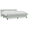 vidaXL Boxspring met matras fluweel lichtgrijs 200x220 cm