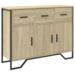 vidaXL Dressoir 97x32,5x74,5 cm bewerkt hout sonoma eikenkleurig