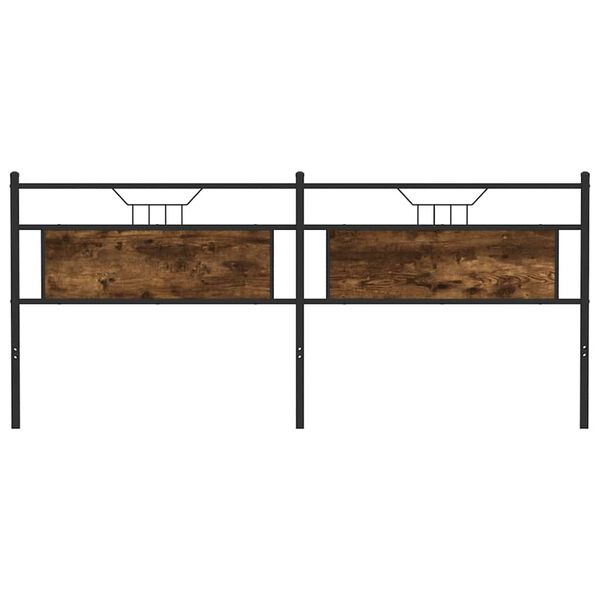 vidaXL Hoofdeinde 193 cm spaanplaat gerookt eikenkleurig en staal