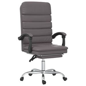vidaXL Massage Relaxfauteuil voor op kantoor grijs kunstleer