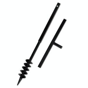 Grondboor met handvat en schroefkop (dubbele schroef) 80 mm (zwart)