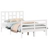 vidaXL Bedframe met hoofdbord massief hout wit 120x200 cm