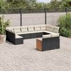 vidaXL 12-delige Loungeset met kussens poly rattan zwart
