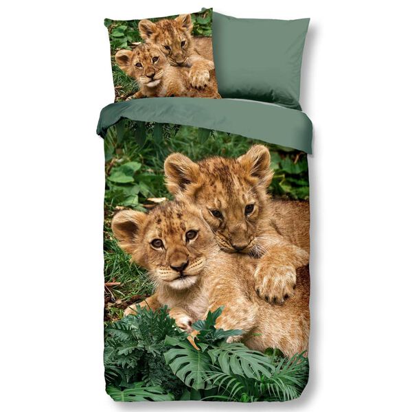 Good Morning Kinderdekbedovertrek LION CUBS 140x200/220 cm meerkleurig