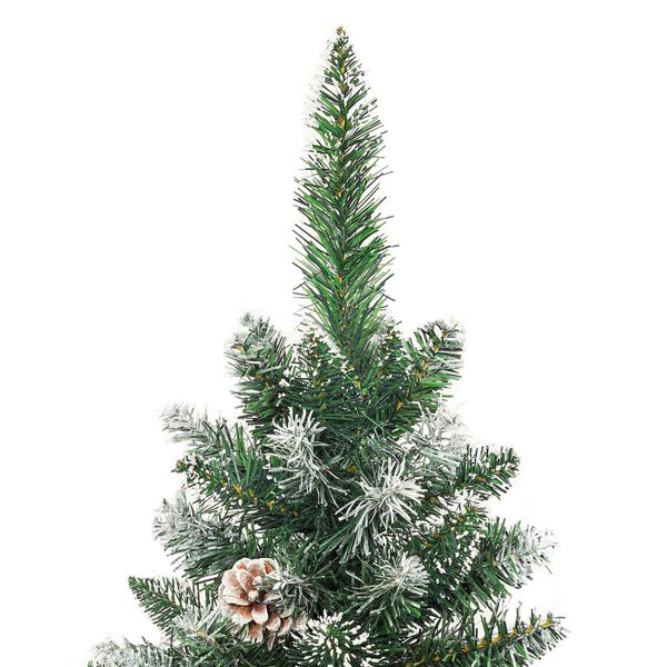 vidaXL Kunstkerstboom smal met standaard 210 cm PVC
