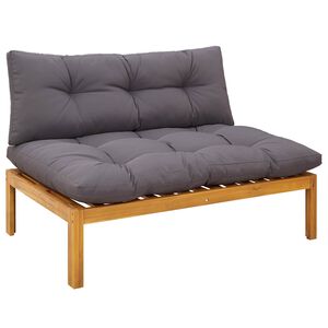 vidaXL Midden Sofaset Natuurlijk en Donkergrijs Acaciahout