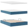 vidaXL Opslag bed met matras Donkerblauw 140 x 190 cm Fluweel