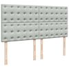 vidaXL Ottoman bed met matrassen en LED's 180x200cm fluweel lichtgrijs