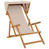 vidaXL Ligstoel 3 Positie massief eucalyptushout Beige