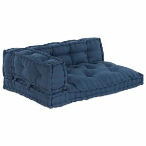 vidaXL Pallet Sofa Kussen 3 pcs Indigo 120 x 80 x 38 cm Stof
