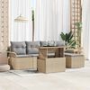 vidaXL Tuin Sofa Set met kussen 6 pcs Beige poly rattan