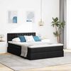 vidaXL Opbergbed met LED met matras met LED Zwart 140 x 200 cm Stof