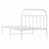 vidaXL Bedframe met hoofdbord metaal wit 107x203 cm