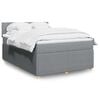 vidaXL Boxspring met matras stof lichtgrijs 160x200 cm
