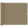 vidaXL Balkonscherm 75x600 cm HDPE taupe