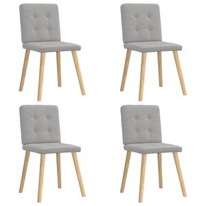 vidaXL Eetkamerstoelen 4 st stof wolk grijs