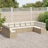 vidaXL Tuinbankenset met kussen 10 pcs Beige en Wit poly rattan