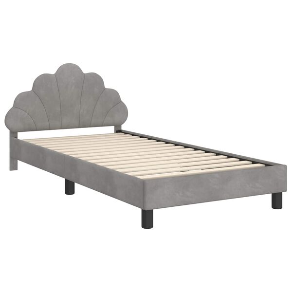 vidaXL Bedframe voor kinderen met hoofdbord Lichtgrijs 80 x 200 cm