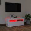 vidaXL Tv-meubel met LED-verlichting 90x35x40 cm hoogglans wit