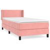 vidaXL Boxspring met matras fluweel roze 90x190 cm