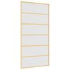 vidaXL Schuifdeur 102,5x205 cm mat ESG-glas en aluminium goudkleurig