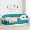 vidaXL Hoekbedframe met Matras met hoofdeinde 2 pcs Turquoise Fluweel