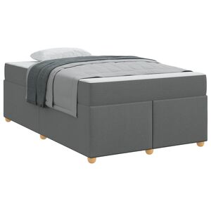 vidaXL Bedframe met matras Donkergrijs 120 x 200 cm Stof