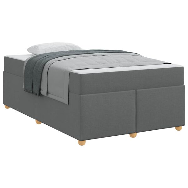 vidaXL Bedframe met matras Donkergrijs 120 x 200 cm Stof