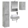 vidaXL Badkamermeubelset 5 pcs Betongrijs Bewerkt hout en glas